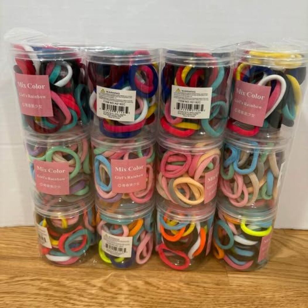 12 Containers Girls’ Colorful Elastic Hair Ties Wholesale